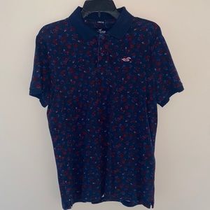 Hollister Polo Flower Flex Stretch Tight Muscle Large